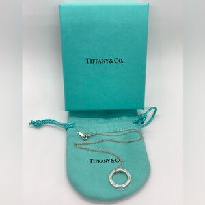 Tiffany & Co. Sterling 1837 Circle Pendant Necklace 16” | 16mm | w Box & Pouch